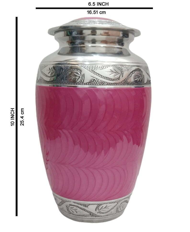 Pink Cremation Urn Urn For Funeral. Unique Cremation Urn – Urn For Memorial - Cremation Urn With Personalization – (10x6.5 inch)