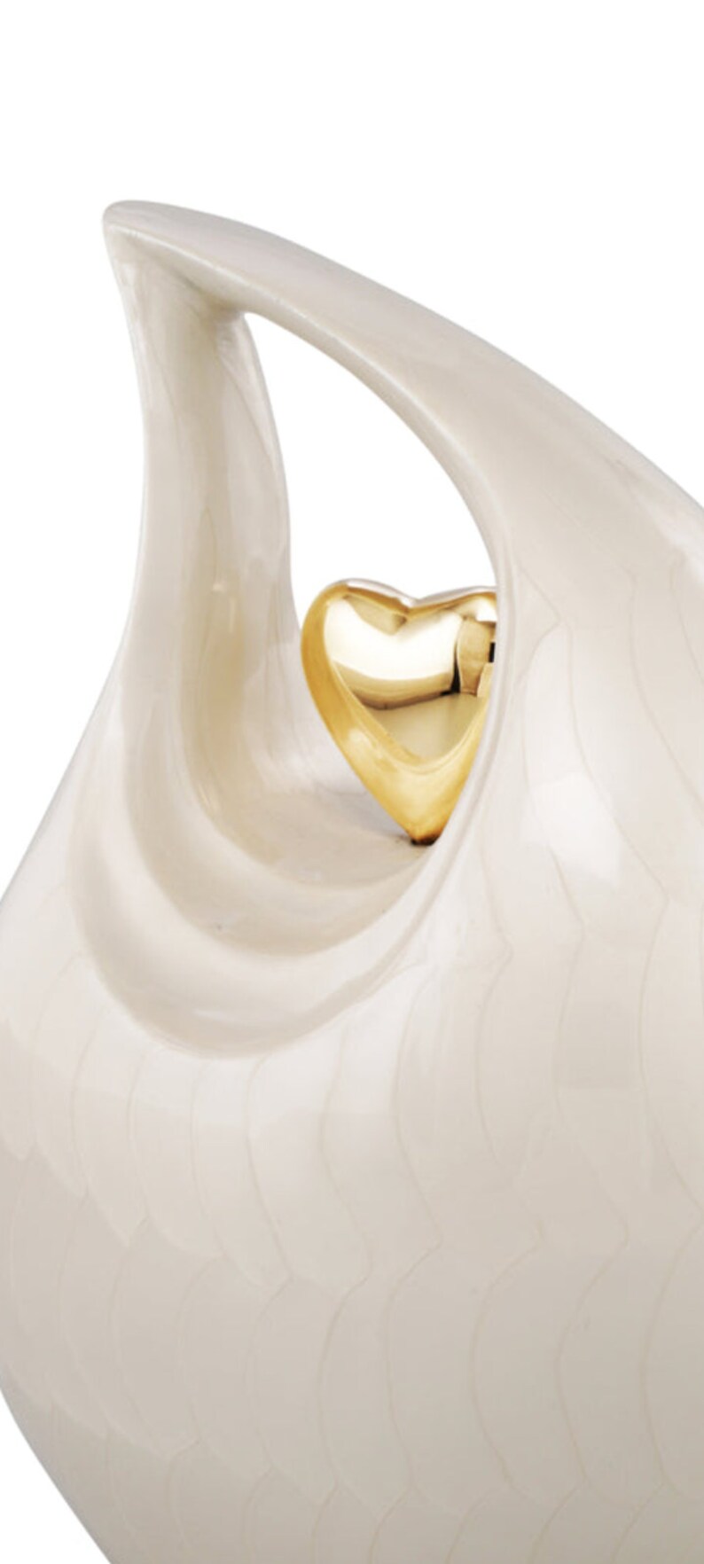 White Teardrop Urns for Ashes - Urn - urns for human ashes - Cremation Urns for Adult Ashes(large size 30x25cm