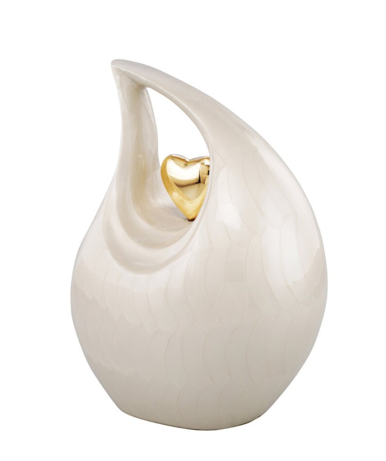 White Teardrop Urns for Ashes - Urn - urns for human ashes - Cremation Urns for Adult Ashes(large size 30x25cm