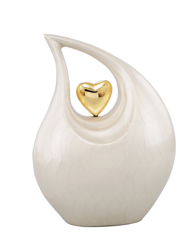 White Teardrop Urns for Ashes - Urn - urns for human ashes - Cremation Urns for Adult Ashes(large size 30x25cm